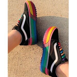 Vans Old Skool Stacked Platform Glitter Sneakers